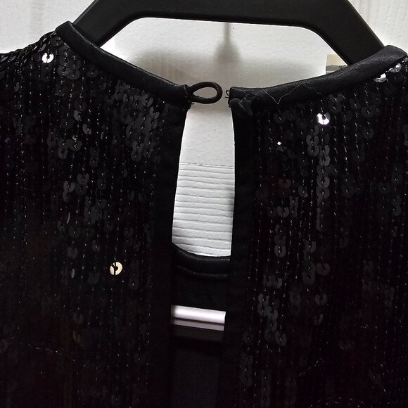 Maggy London Black Sequin Sleeveless Cocktail Dress Size 2 - Picture 6 of 7